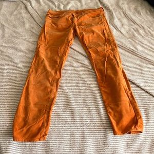 AG The Stevie slim straight orange corduroy jeans
